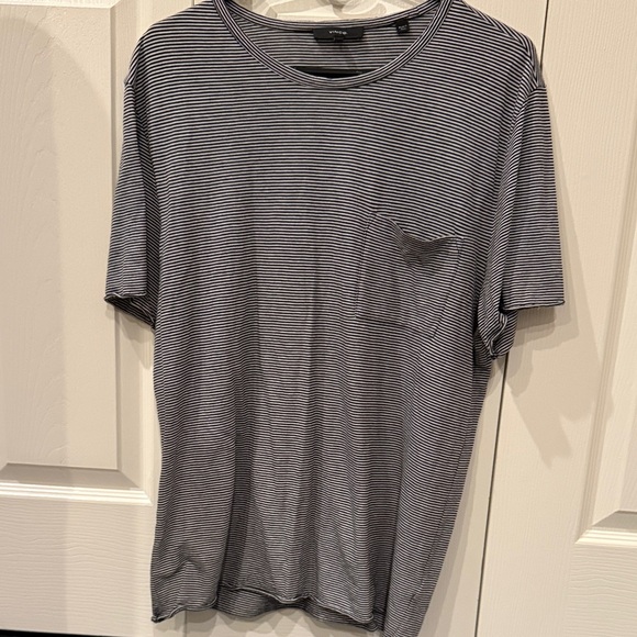 Vince Black and White Striped Tee.size large - Picture 1 of 4